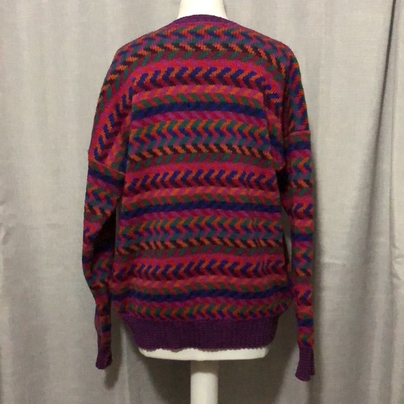 Vintage Wendy Lawrence Wool Sweater-Vibrant Pattern-Like New Condition - Picture 8 of 17